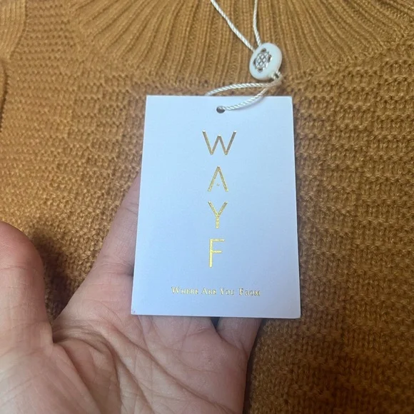 WAYF Dani Side Lace-up Sweater In Camel - Picture 6 of 8